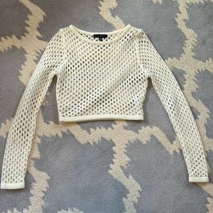 White Fishnet sweater